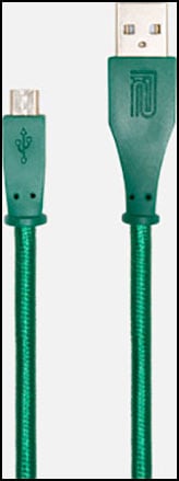 cover Roland Interconnect Cables, USB-A to Micro USB, Green Woven, Black Series 10 Foot